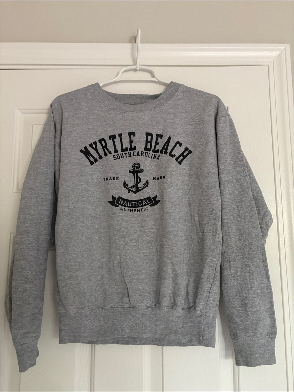Nautical Anchor Crewneck Sweatshirt - Gray